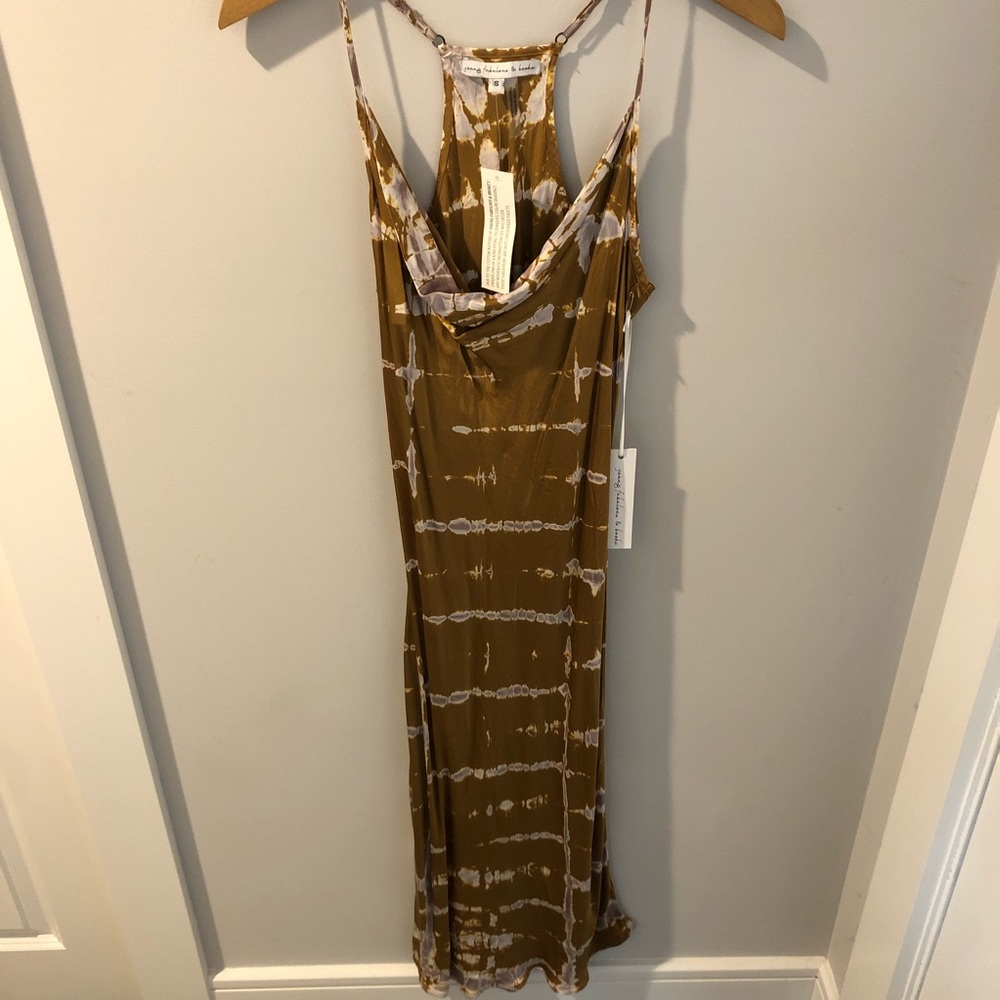 Scoop neck silk dress